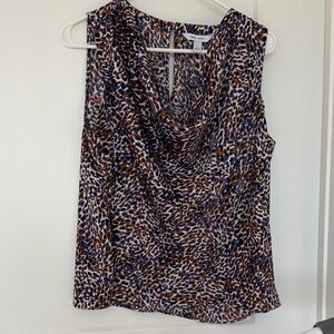 Nine West Multicolor Patterned Sleeveless Blouse